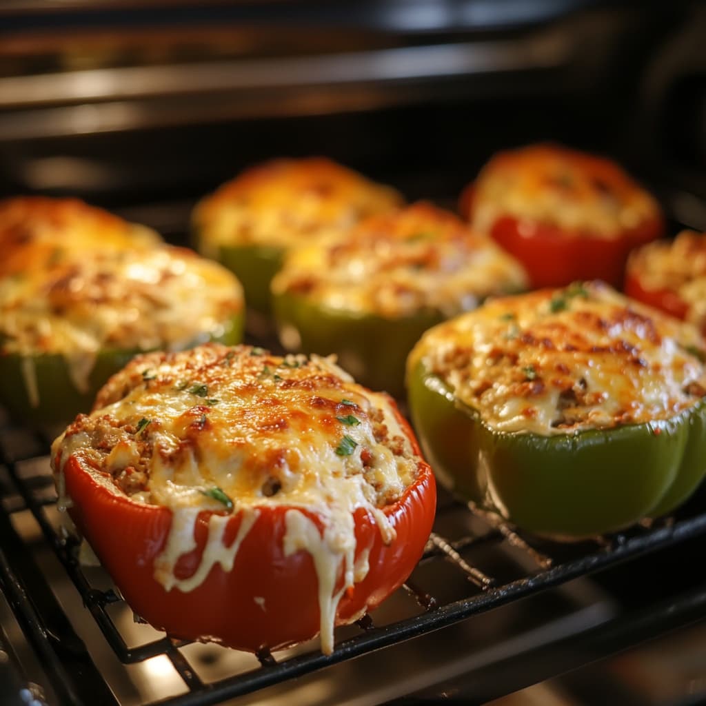 Taco stuffed and baking in the oven