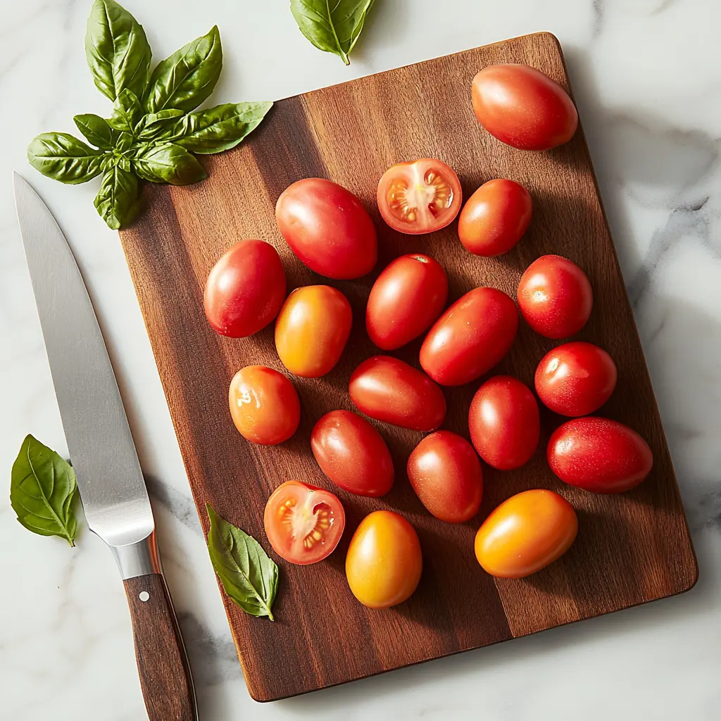 Can You Make Baked Feta Pasta A selection of Roma, plum, and vine-ripened tomatoes on a kitchen counter