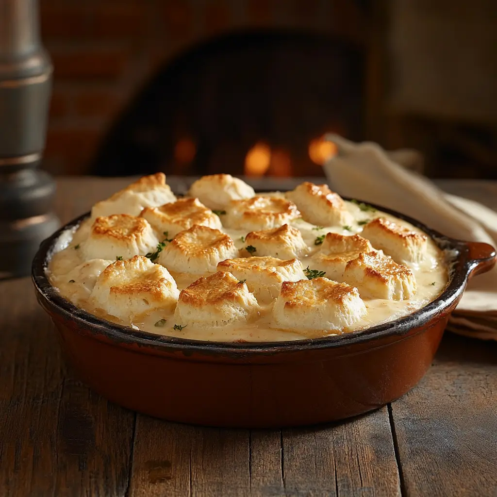 Chicken pot pie with Pillsbury biscuits topping