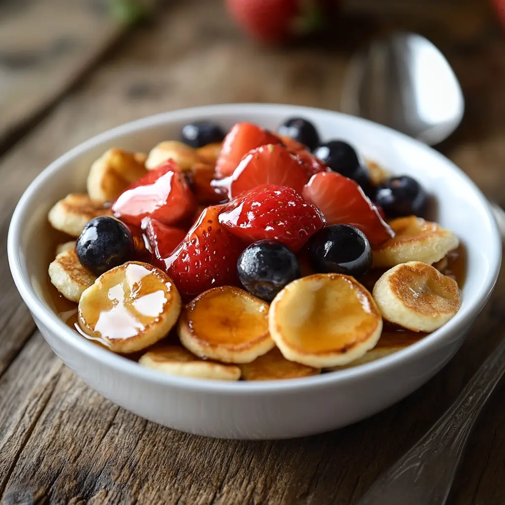 Pancake cereal bowl with fruit