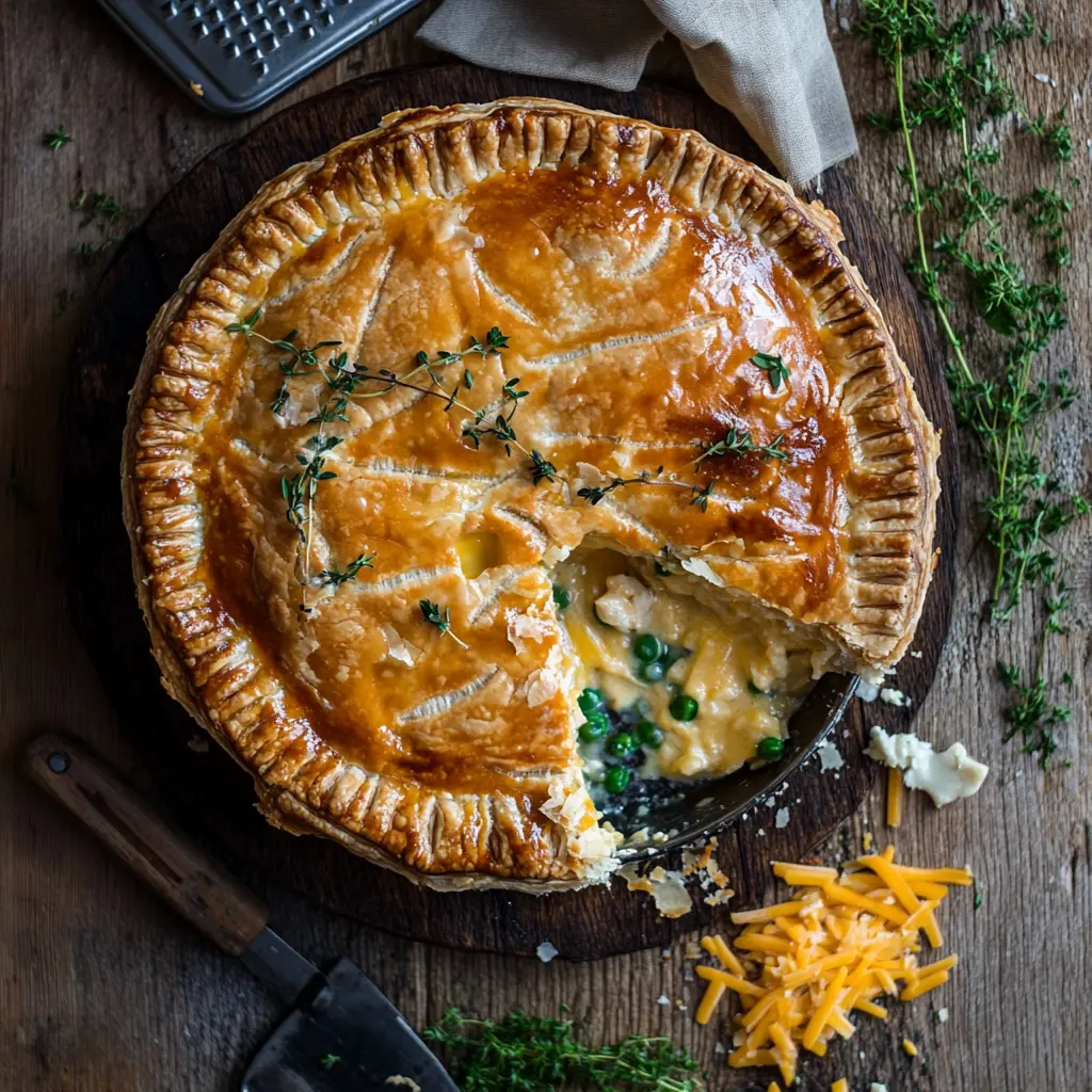 A beautifully baked cheddar chicken pot pie with a flaky crust and creamy filling. How Much Salt is in Cheddar Chicken Pot