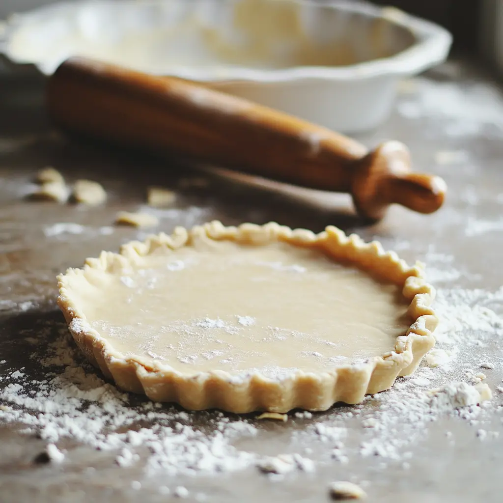 Can You Use Pillsbury Pie Crust for Chicken Pot Pie?. Unrolled Pillsbury pie crust on a counter