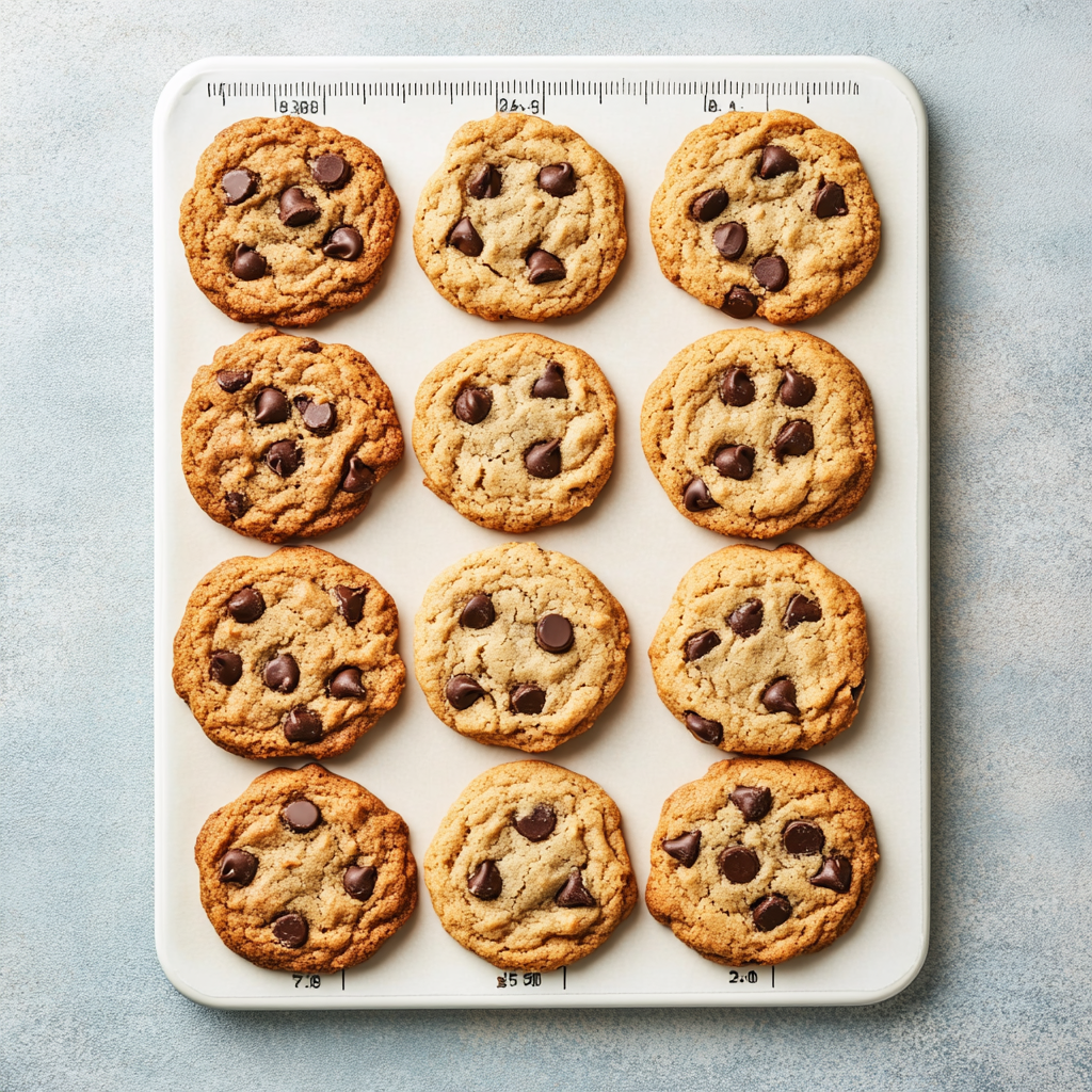 A stack of chocolate chip cookies on a plate