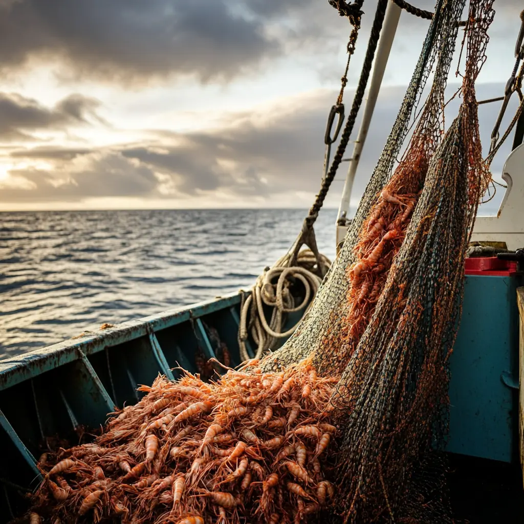 A fishing boat in the North Atlantic harvesting langoustines What is langoustine