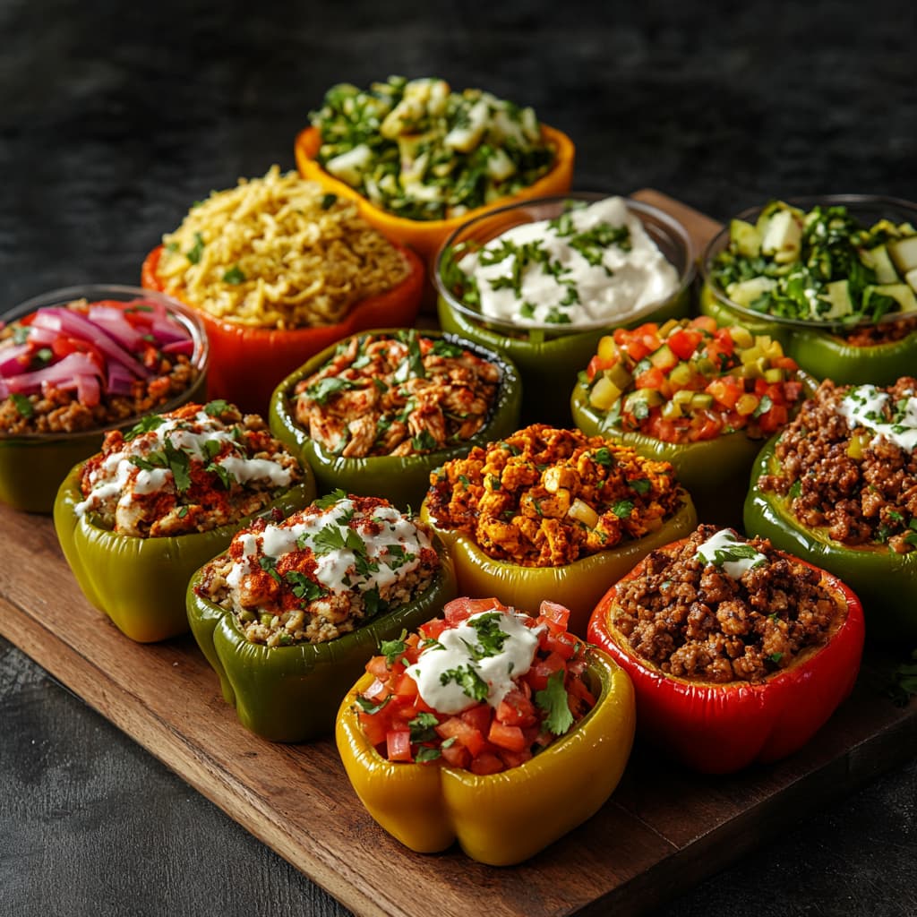 Different variations of taco bell peppers