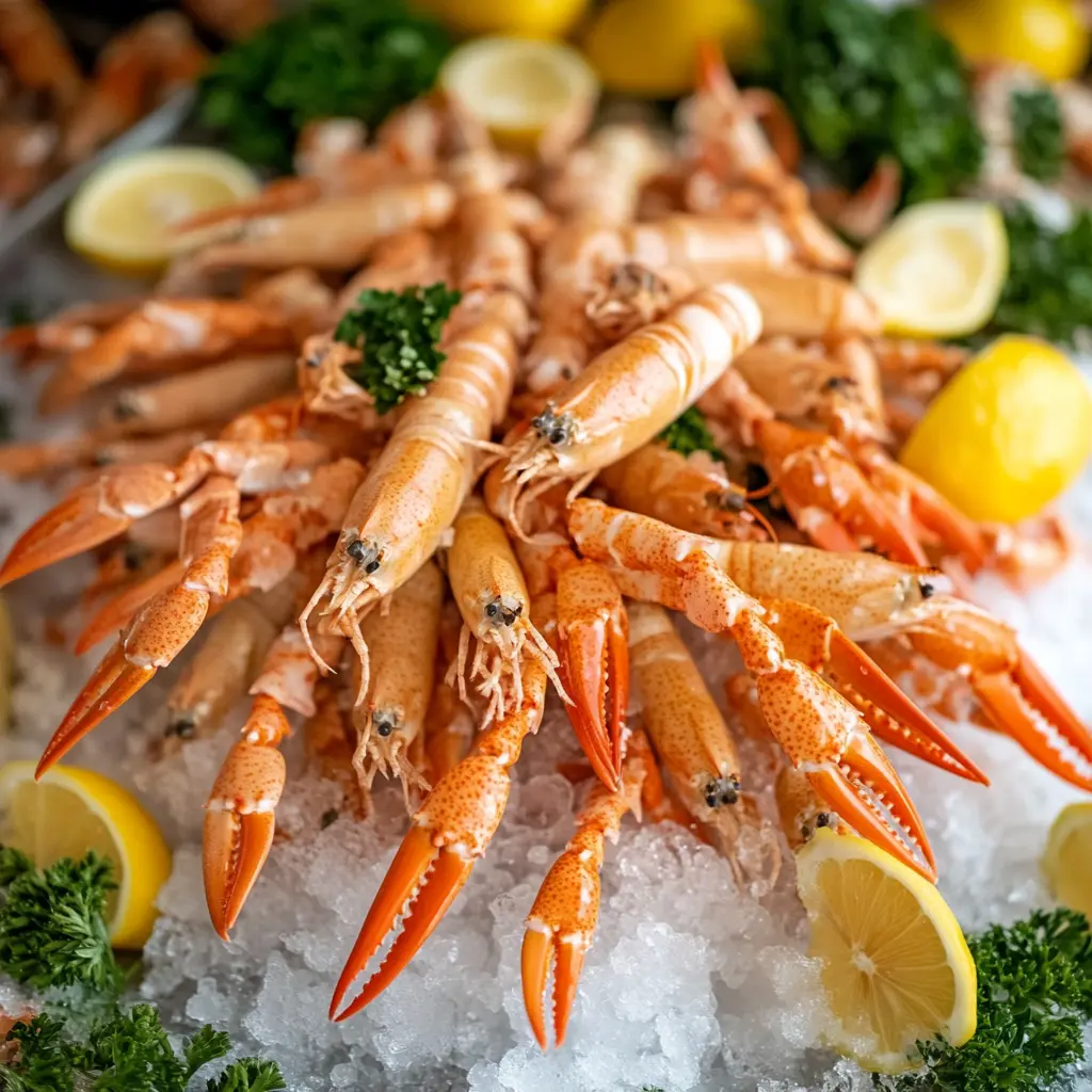 what's langoustine displayed on ice with lemon slices