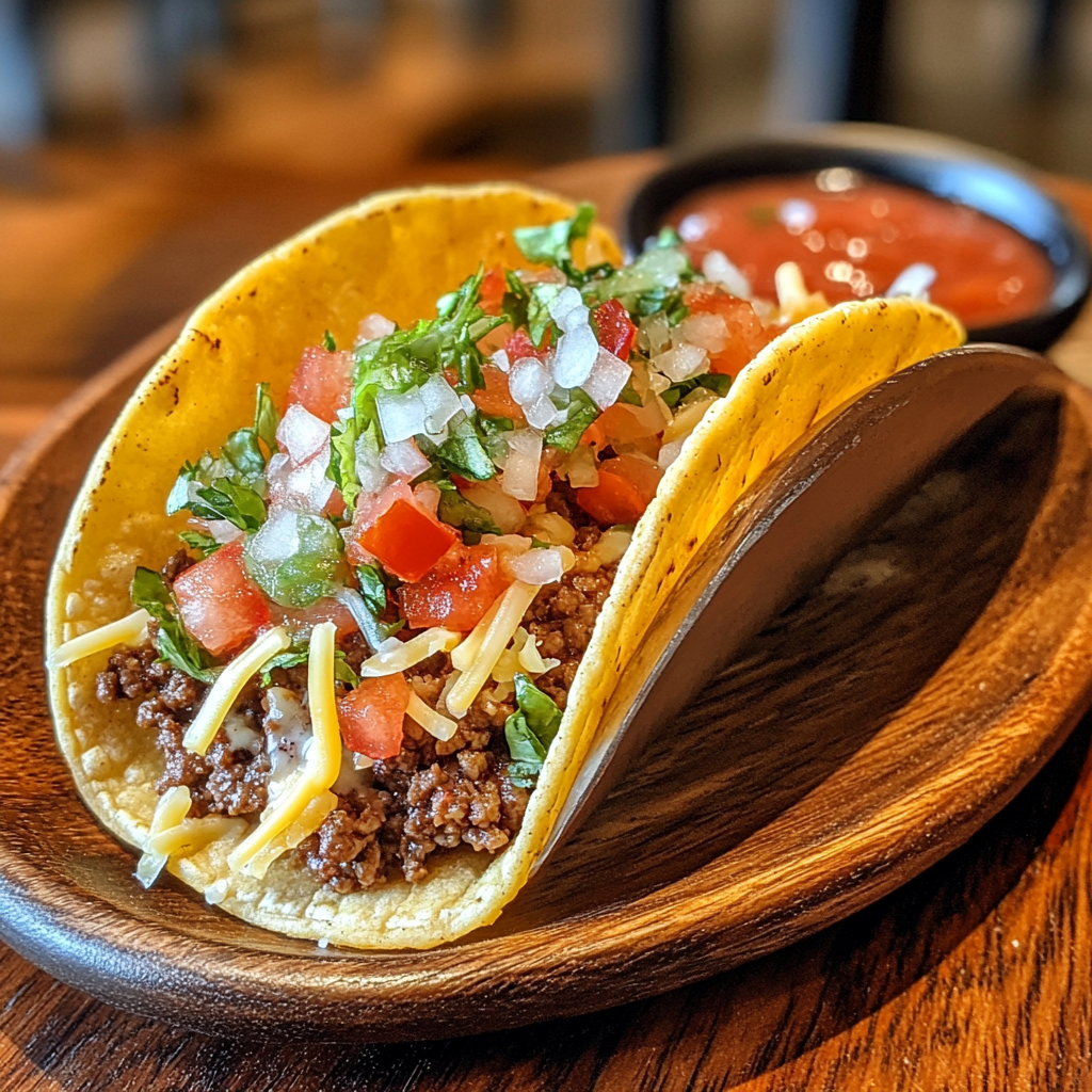 How Much Shredded Cheese on 1 Hard Shell Taco. A hard shell taco filled with seasoned beef, cheese, lettuce, and tomatoes