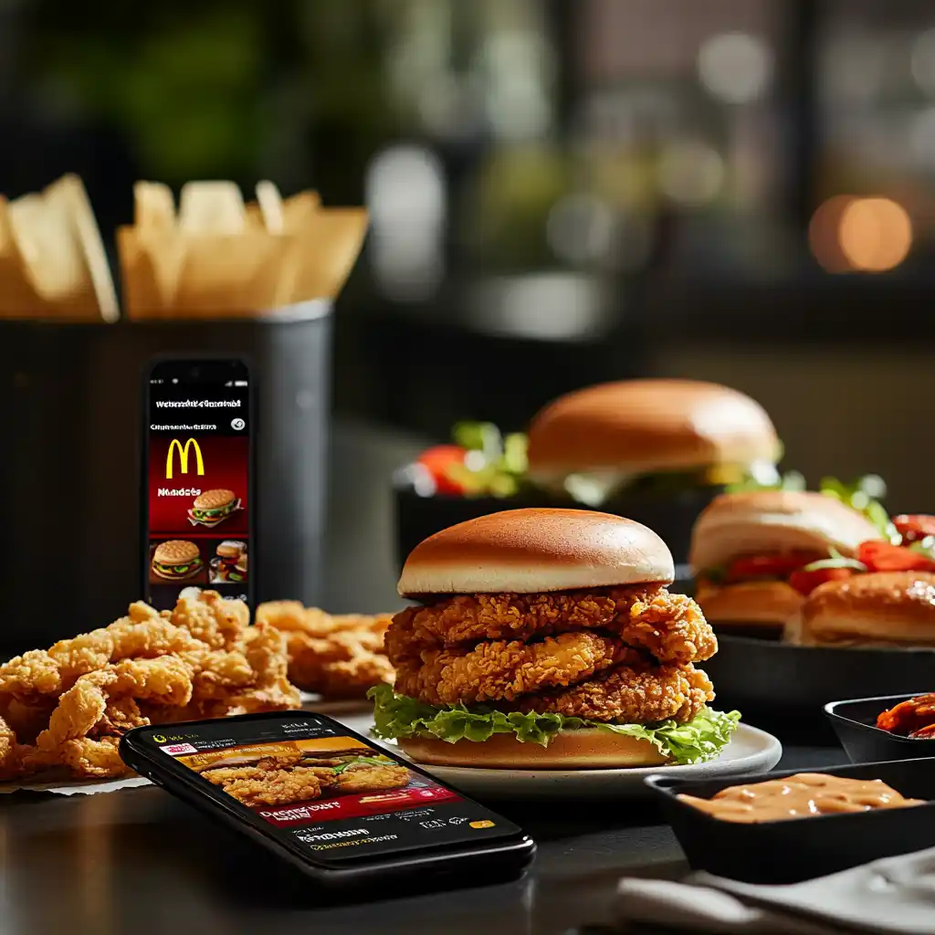 McDonald’s app displaying discounts on crispy chicken sandwiches