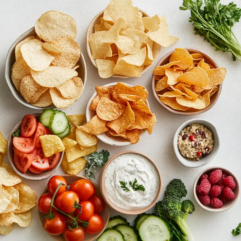 Protein chips from top brands like Quest, Protes, and Simply Protein displayed side by side