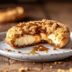 Caramel Cheesecake Cookies, Gooey caramel cheesecake cookie with caramel drizzle