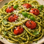 Pesto Pasta With Roasted Tomatoes