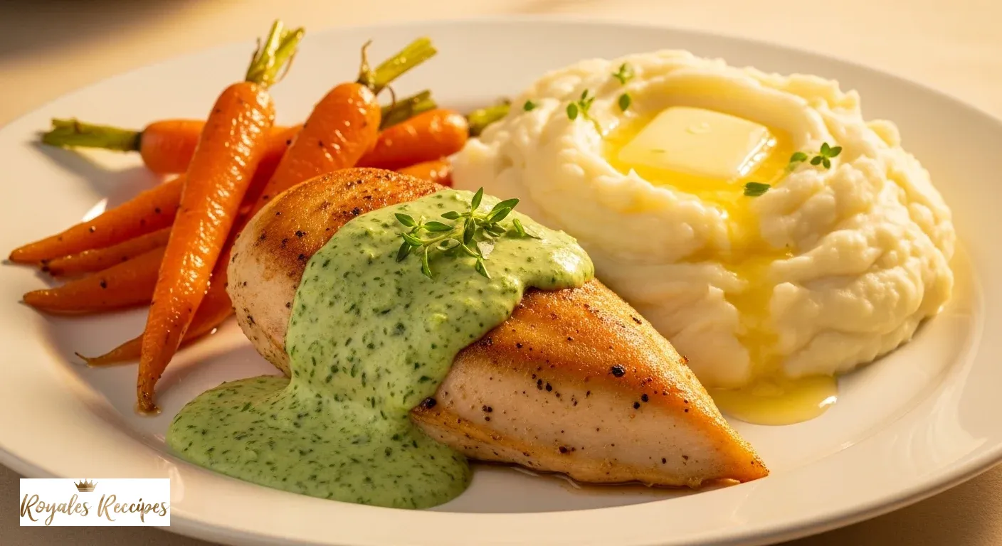 Creamy Herb Chicken with Mashed Potatoes & Glazed Carrots: A Complete Comfort Food Dinner