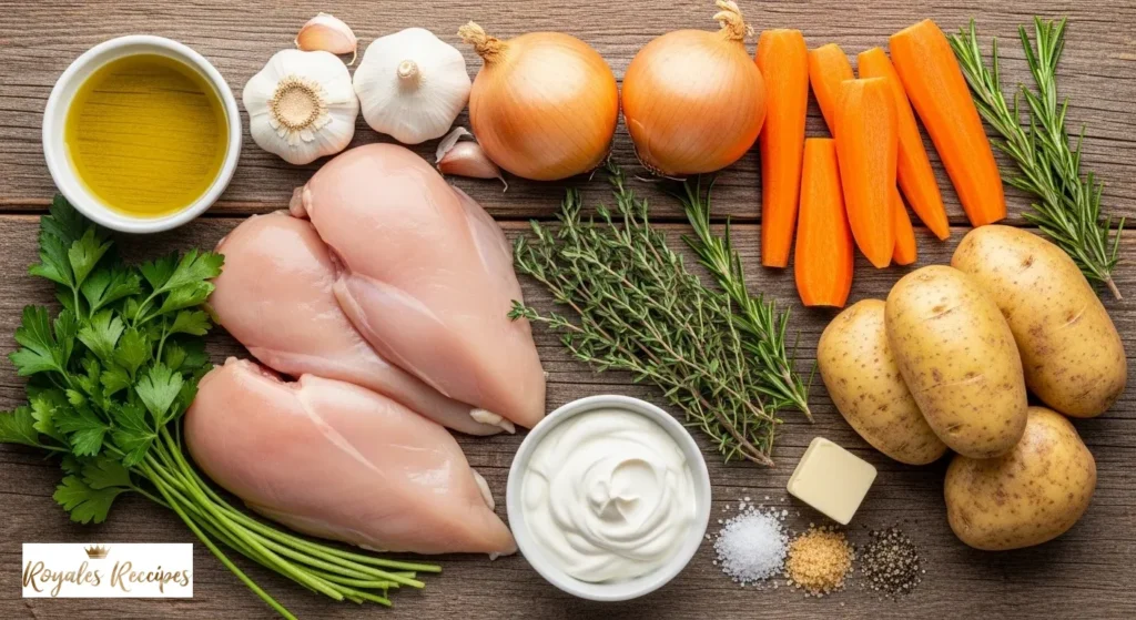 Creamy Herb Chicken with Mashed Potatoes & Glazed Carrots: A Complete Comfort Food Dinner