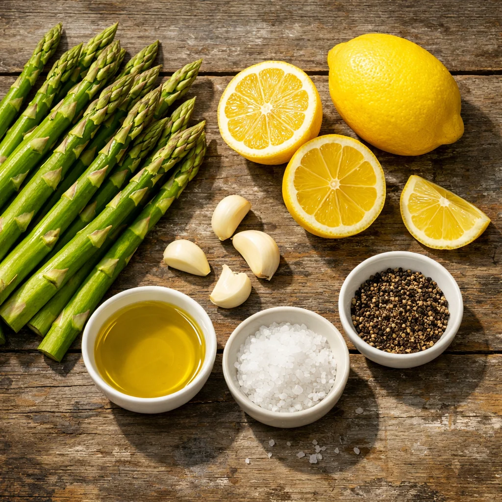 Lemon Garlic Roasted Asparagus