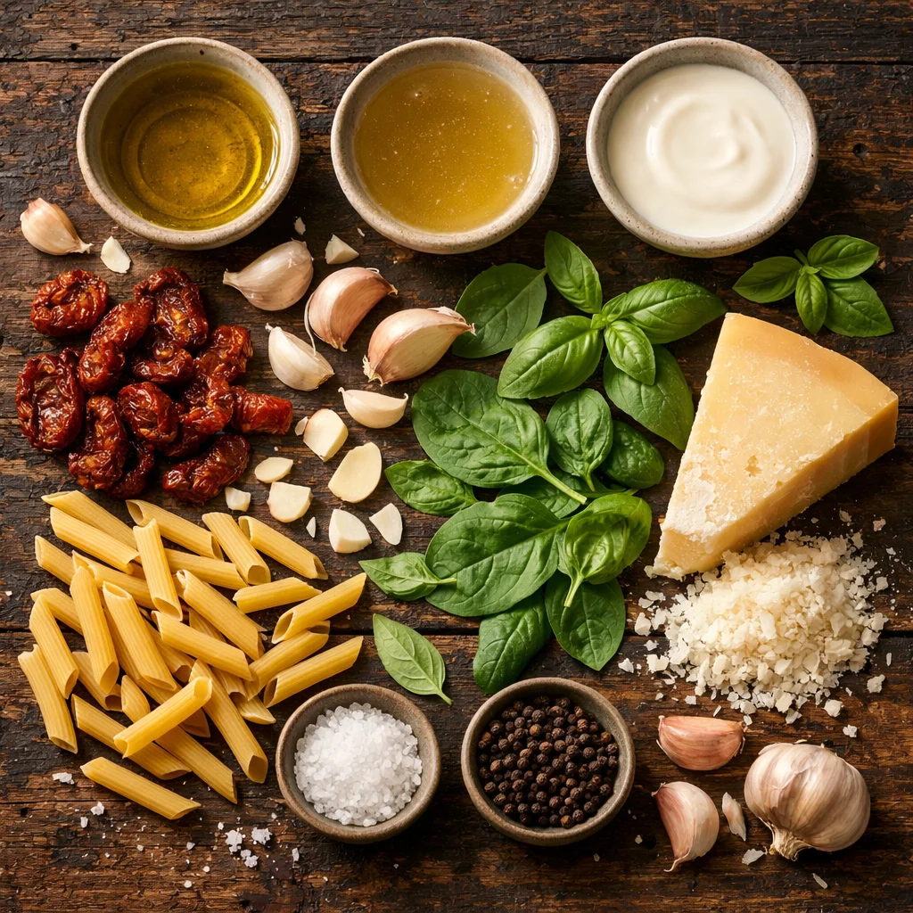 One Pan Creamy Sun-Dried Tomato Pasta