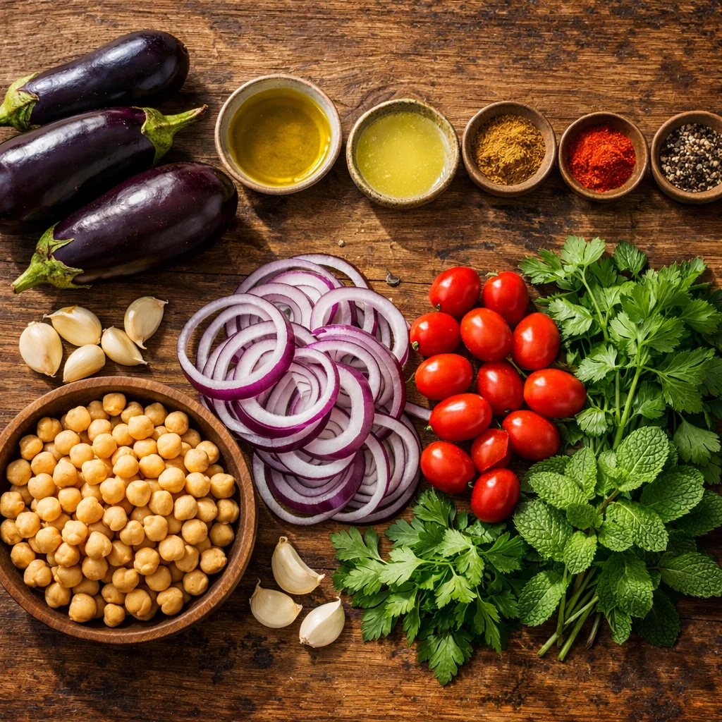 Roasted Eggplant & Chickpea Salad