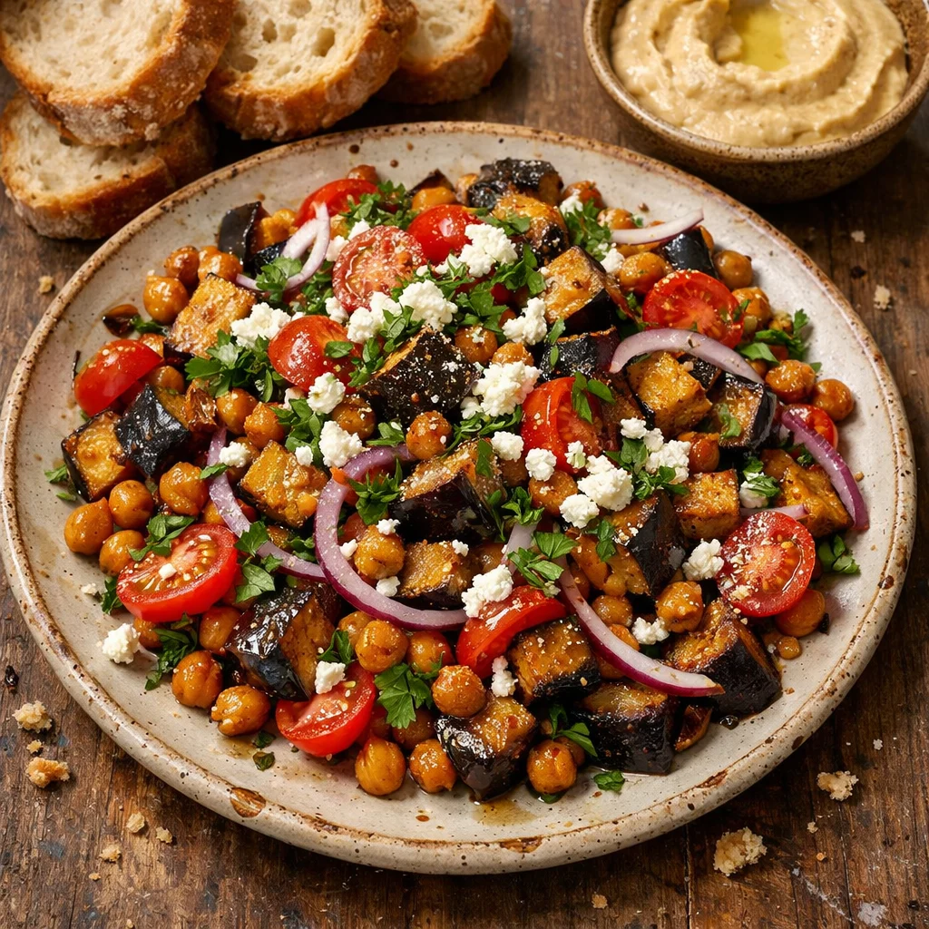 Roasted Eggplant & Chickpea Salad