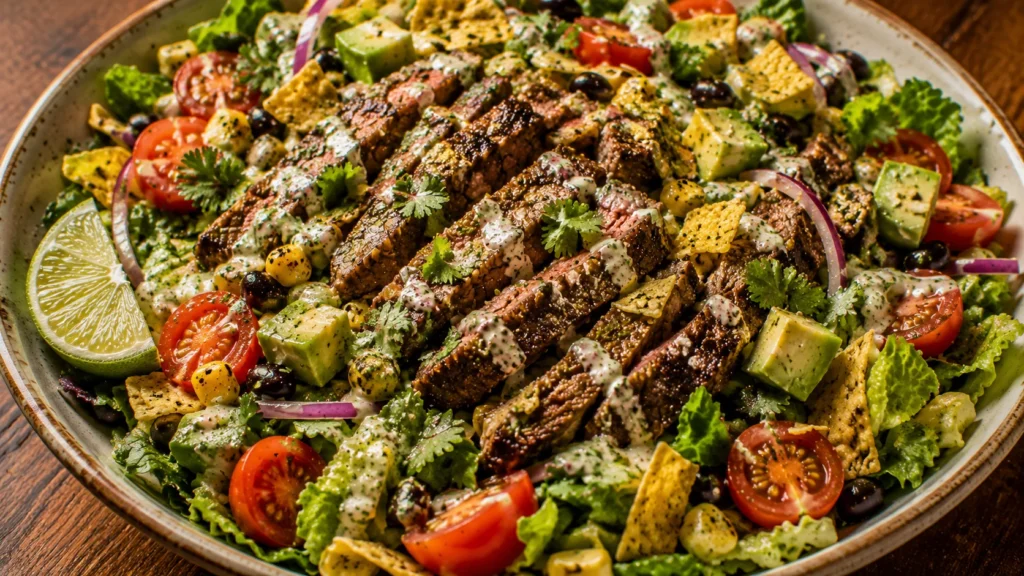 Chili Lime Steak Taco Salad