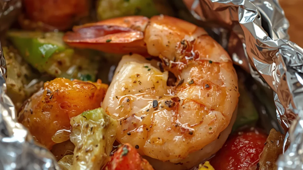 Garlic Butter Shrimp Foil Packs