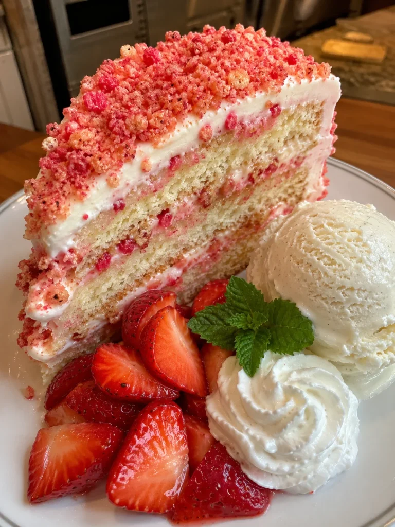 strawberry crunch cake