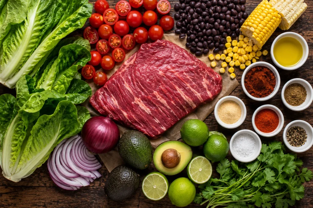 Chili Lime Steak Taco Salad