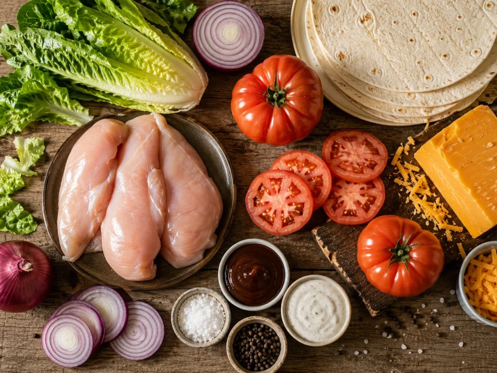 BBQ Ranch Chicken Wraps
