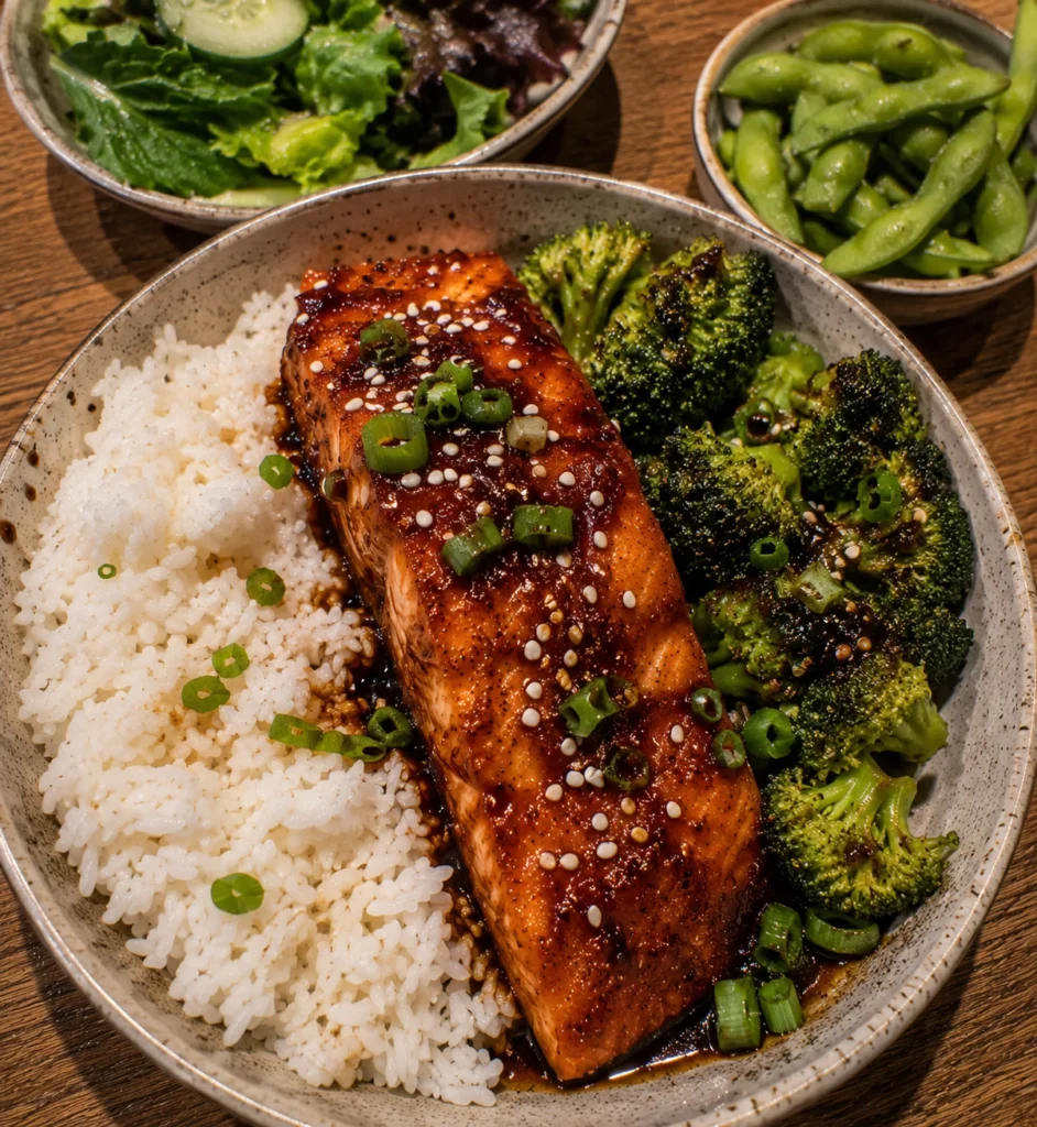 Honey Garlic Salmon Bowls