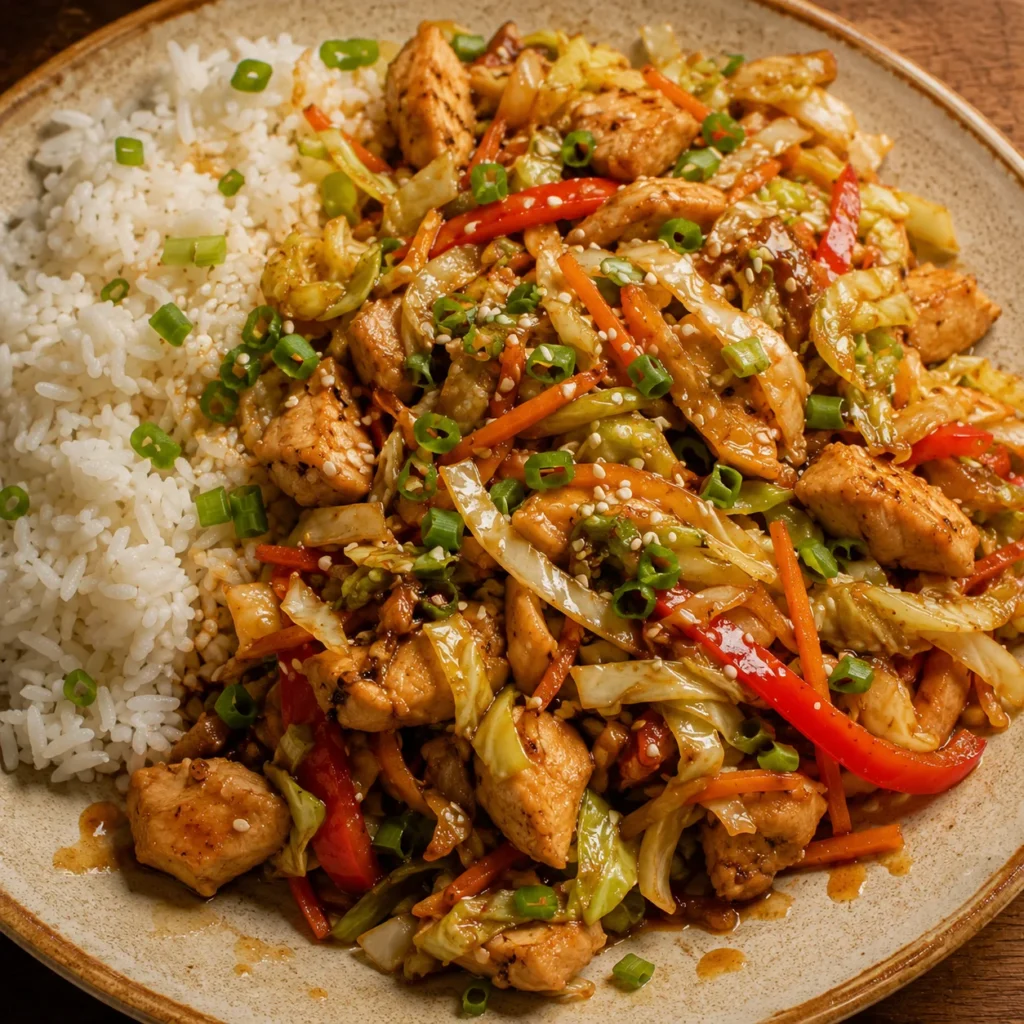 Cabbage Crunch Chicken Stir Fry