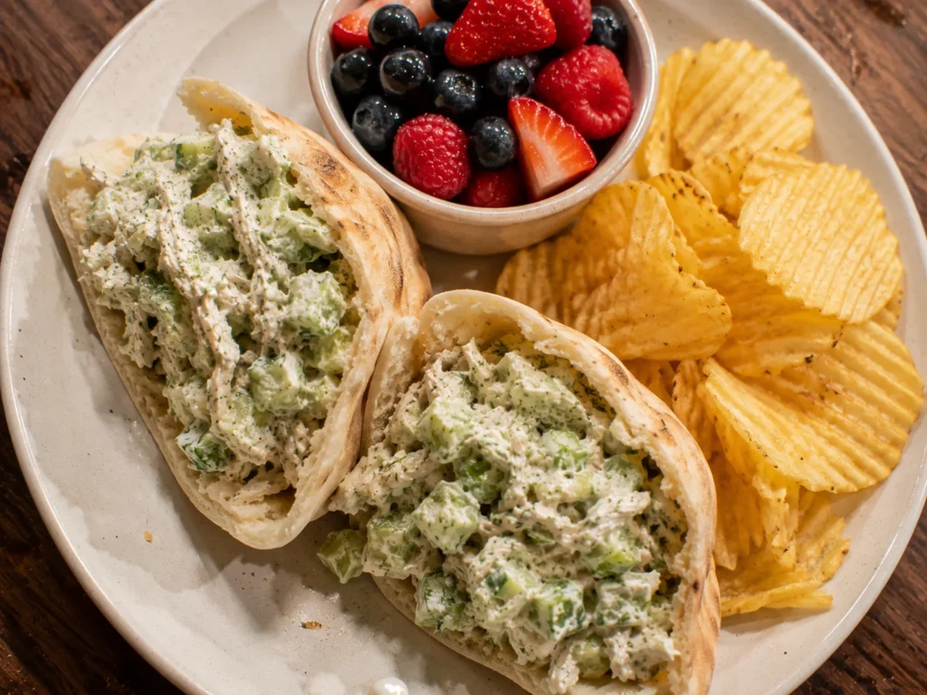 Cucumber Chicken Salad Pitas