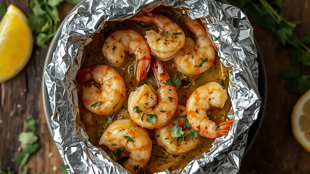 Garlic Butter Shrimp Foil Packs