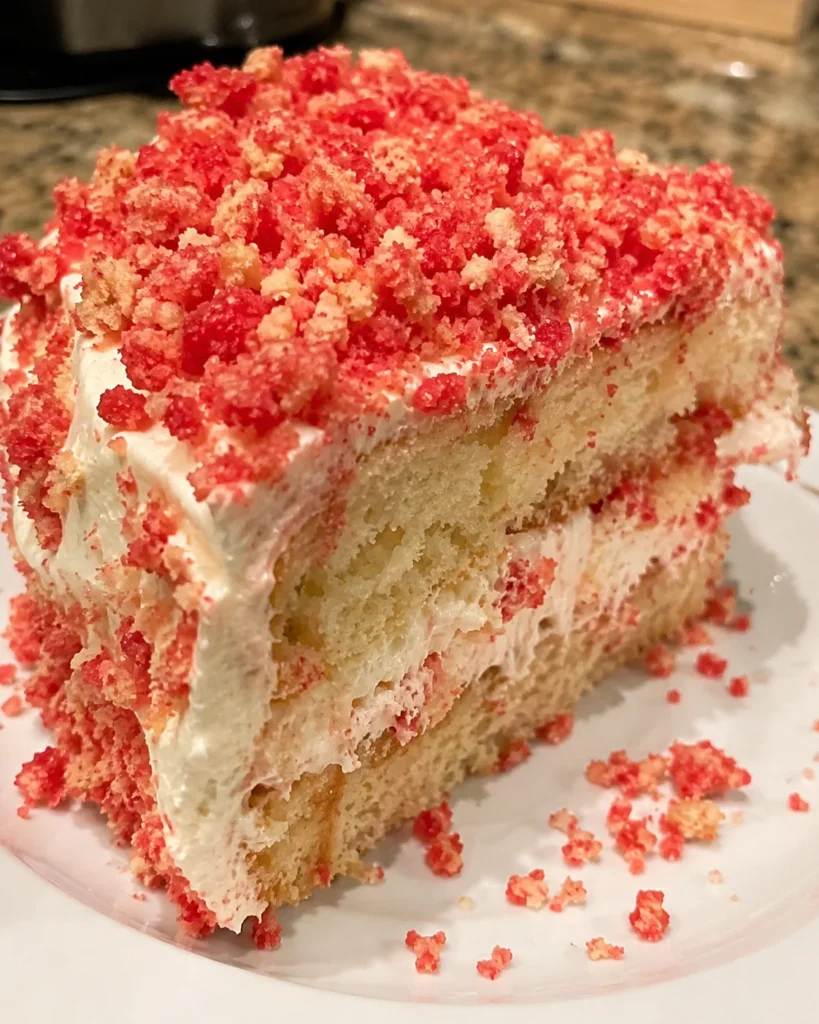 strawberry crunch cake